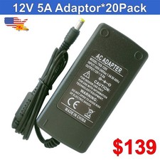 10 50Pack 12V 5A AC DC Adapter 60W Transformer For 5050 LED Strip Light US Stock
