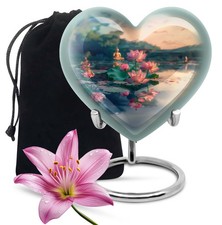 Lotus Blossom Burial Heart Urns for Ashes Adult Dad Mother