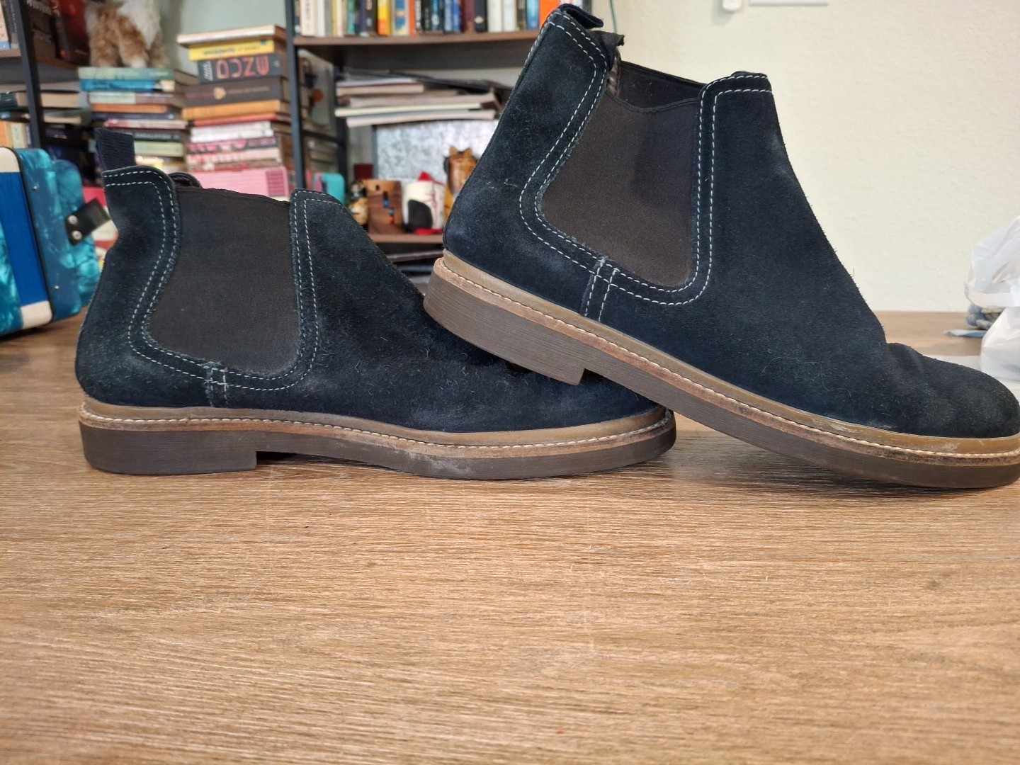 SAOLA Stivali Chelsea Clarks Clarkdale Gobi da uomo taglia 11 scamosciati casual blu pull on derby