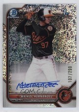 2022 Bowman Chrome Prospect Speckle Refractor 107/299 Maikol Hernandez Auto 0ok8