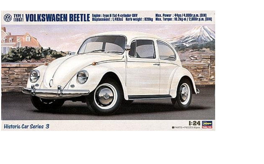 Hasegawa 21203 1:24 196 VW Volkswagen Type 1 Beetle Plastic 