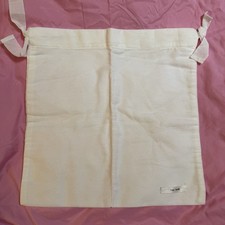 The Row Drawstring Divided Shoe Dust Bag Center Seam Ivory Logo 13.5 x 13.5