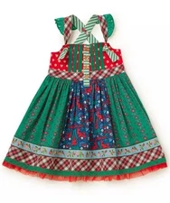 Matilda Jane GIRLS Holly Days Knot Dress Size 4 Christmas Make Believe