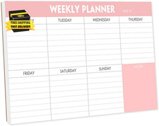 Weekly Planning Pad - Tear off to Do List Pad with Daily Schedule & Calendar, 52