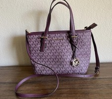 Borsa Michael Kors Jet Set da viaggio extra piccola con cerniera superiore in bordeaux