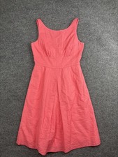J Crew Dress Womens 4 Pink Textured Cotton Sleeveless Fit & Flare Sundress