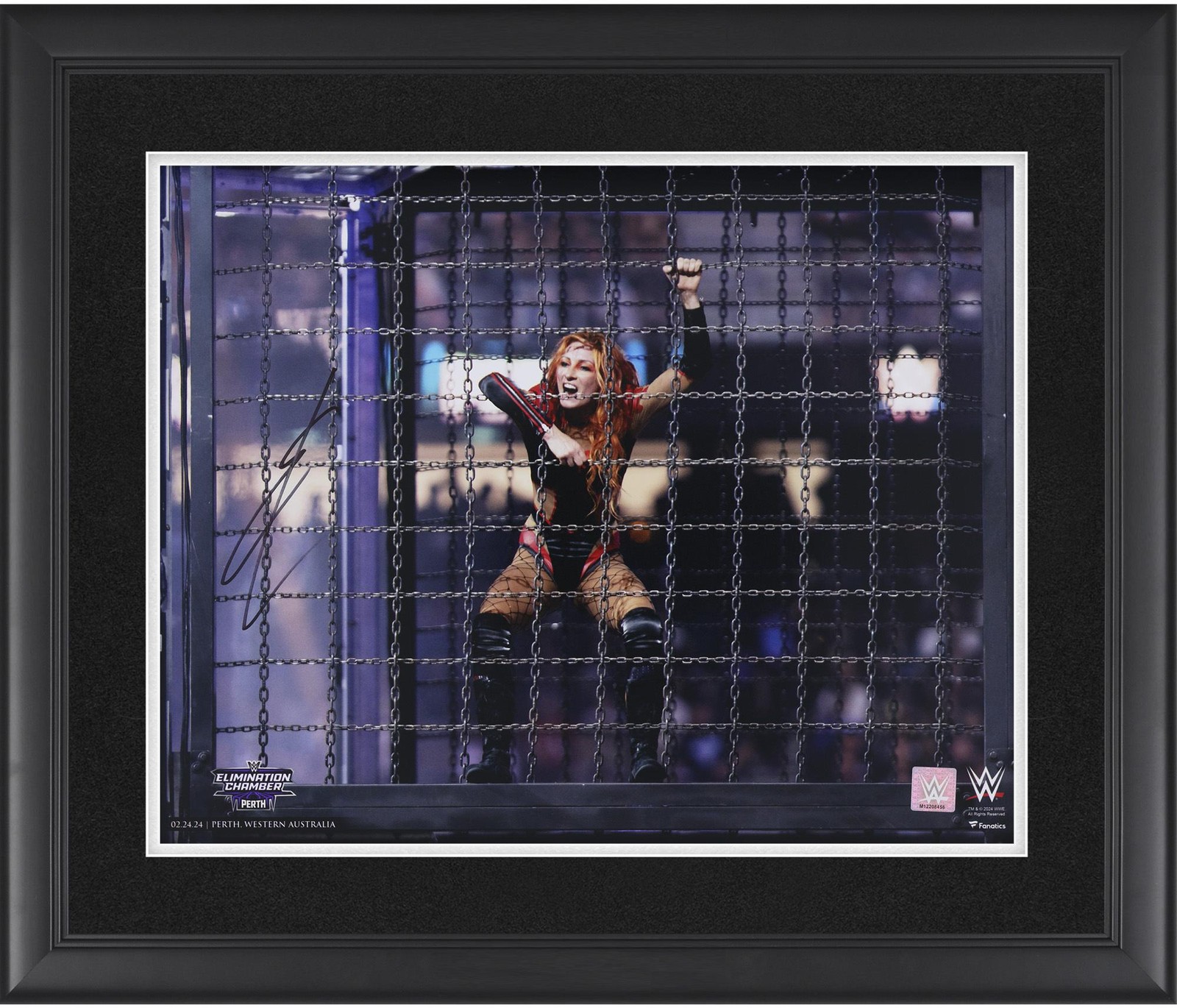 Becky Lynch WWE Framed Autographed 16" x 20" 2024 Elimination Chamber Photograph