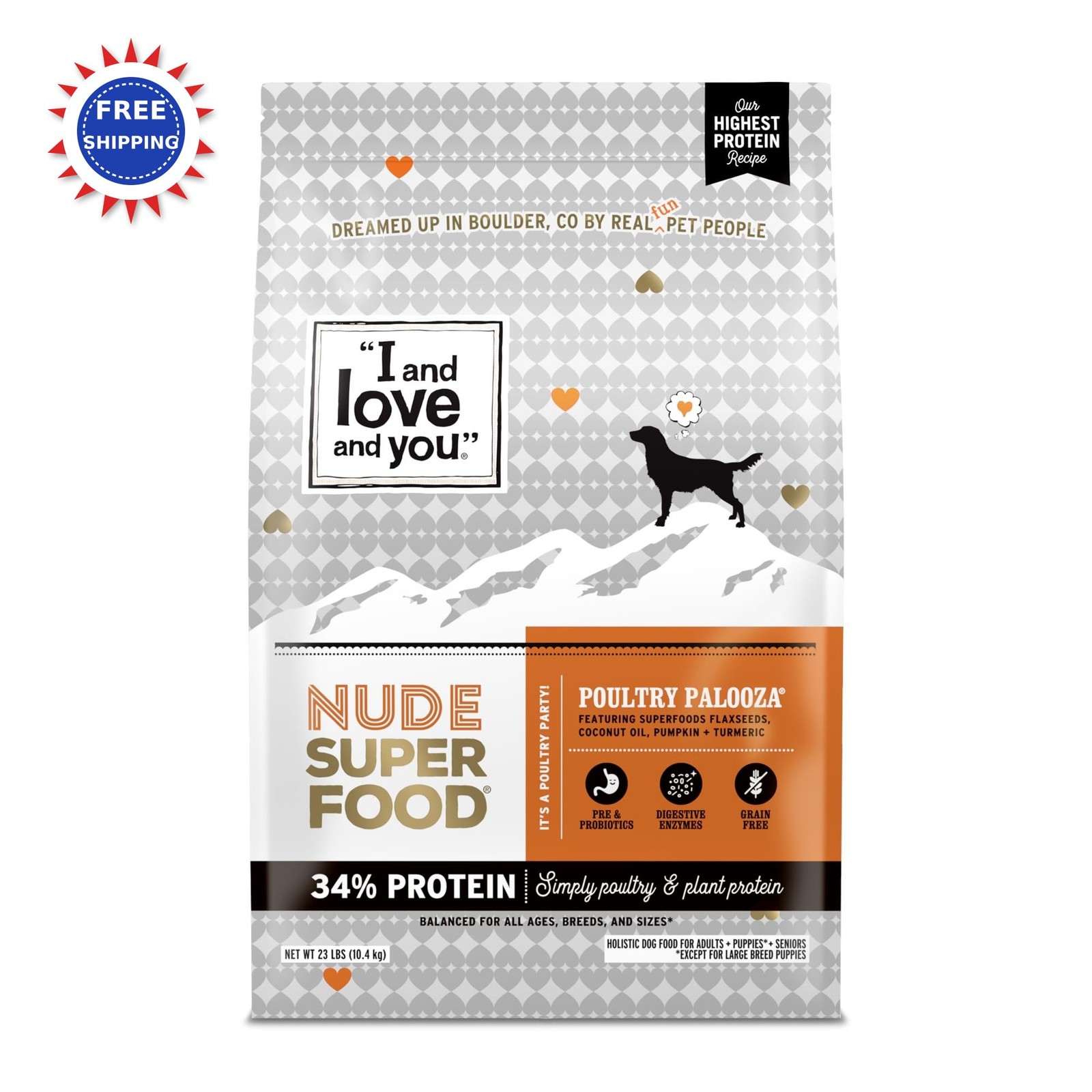 Dry Dog Food Turkey Chicken Prebiotic