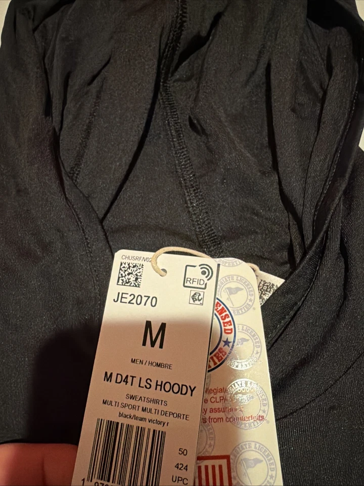 Adidas NCAA Indiana Hoosiers D4T LS Hoodie Top Shirt Sz M JE2070 NWT - Image 3 of 4