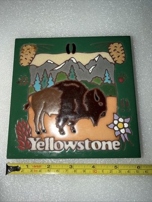 Masterworks Handcrafted Art Tile Yellowstone Buffalo USA