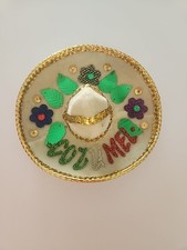 Mini Small Mexican Mariachi 5" Hat Sombrero Souvenir Velvet White Cozumel