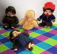 COMMONWEALTH, CALIFORNIA TOYS PLUSH, HUGE LOT OF 4 VINTAGE MONKEE-FRIENDS, 1981!