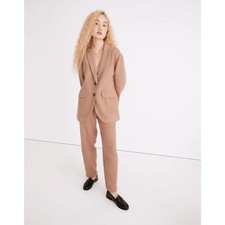 Madewell Cotton Linen Relaxed Larson Blazer - Faded Earth XL
