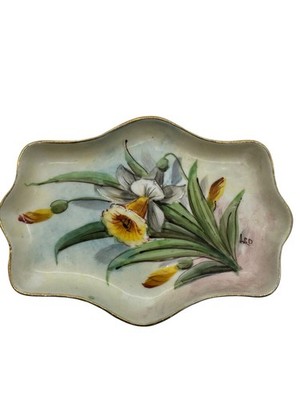 Weisley China Trinket Dish Jonquil March Flowers Of The Month Plate 5 1/4  Vtg