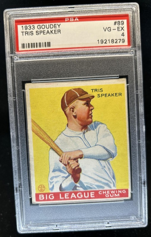 1933 Goudey R319 Tris Speaker #89 PSA 4
