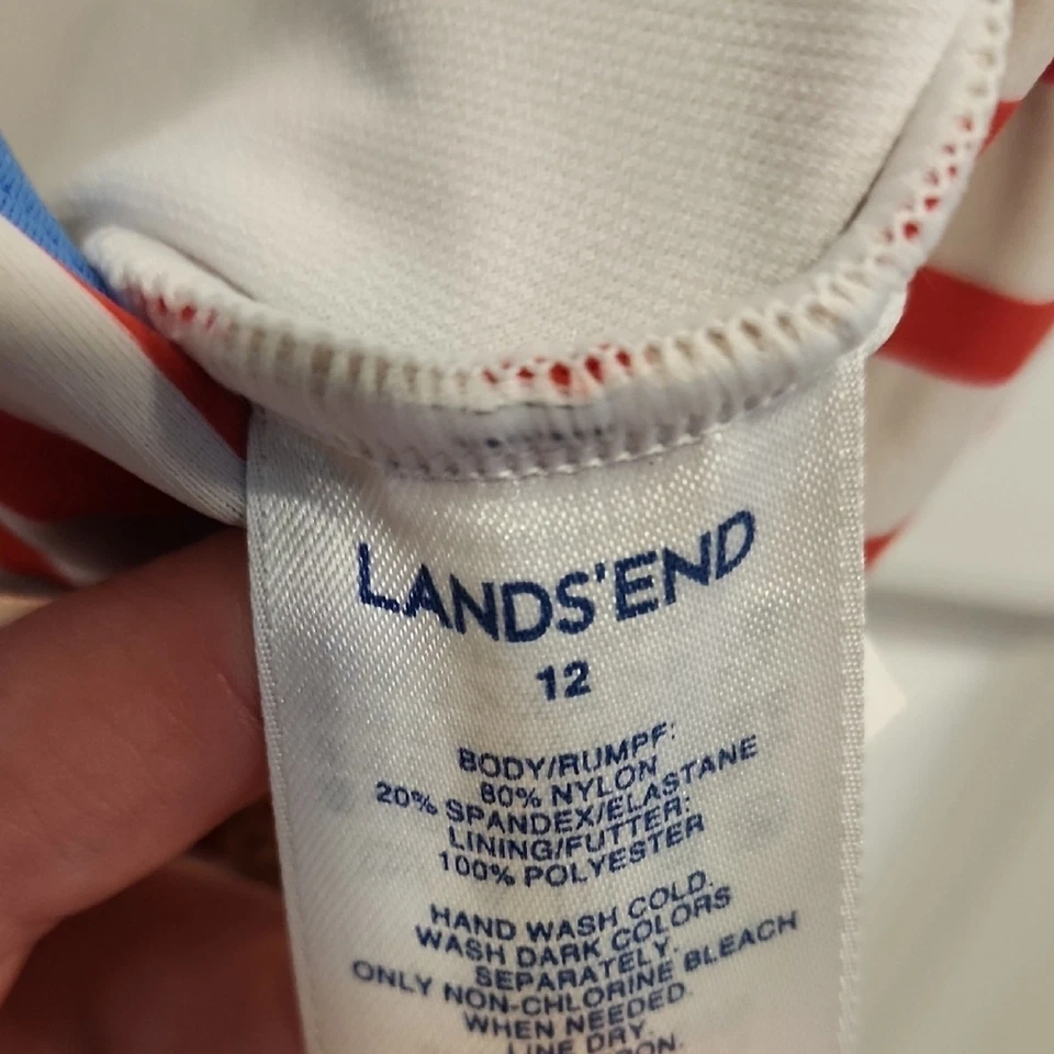 Traje de baño Lands' End a rayas rojas y blancas Foto 2 de 4