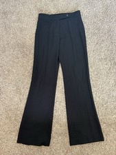 VALENTINO Roma Dress Pants Wool Blend Women Made in Italy Black Wide Leg sz 4