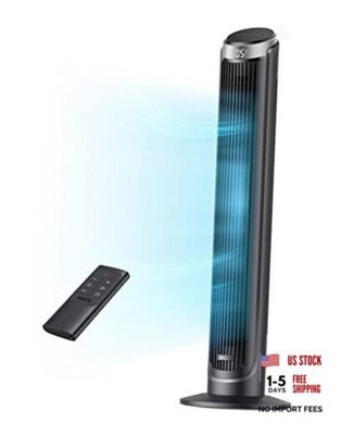 DREO Tower Fan for Bedroom, 90° Oscillating Fans that Blow Cold Air, 5 Black