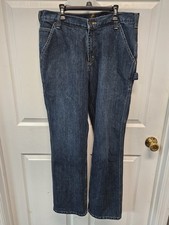 Carhartt Men's Relaxed Fit Carpenter Straight Leg Denim Jeans Blue, Size 34x30