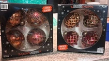 The Christmas Shoppe 2011 Handcrafted Glass Ornaments Glitter 2 boxes