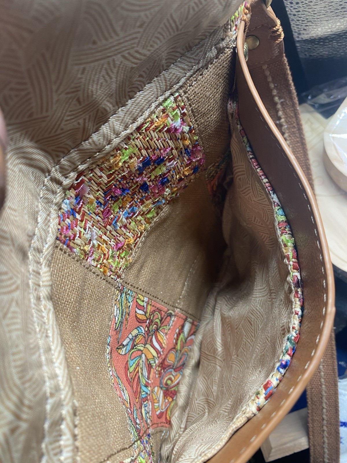 Sakroots Coral Patchwork Botanical Crossbody Adju… - image 6