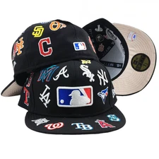 New MLB All-Team Logo Collage Black 59Fifty Era Fitted Cap