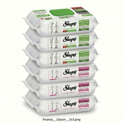 Sleepy Easy Clean Oberflächenreinigungstücher   3x100 Lilium + 3x100 Anannas | s