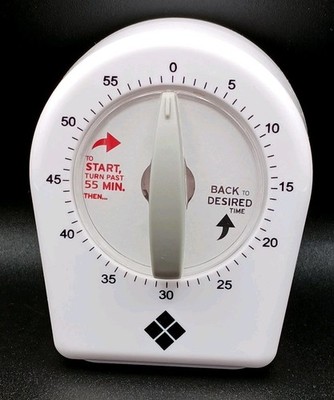 Kitchen Timer White Manual Dial Loud Bell When Time Is Done 60 Minute Timer 