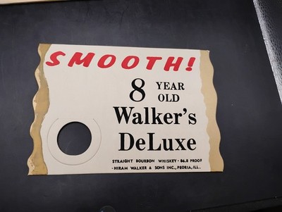 Vintage Walker's DeLuxe 8 Year Old Straight Bourbon Whiskey Bottle Hanger