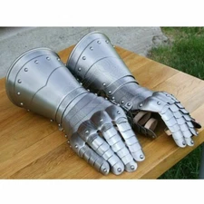 Medieval Pair of Finger Lamorak Guantlets 18ga Knight Armor Gloves Cuirass GSS31