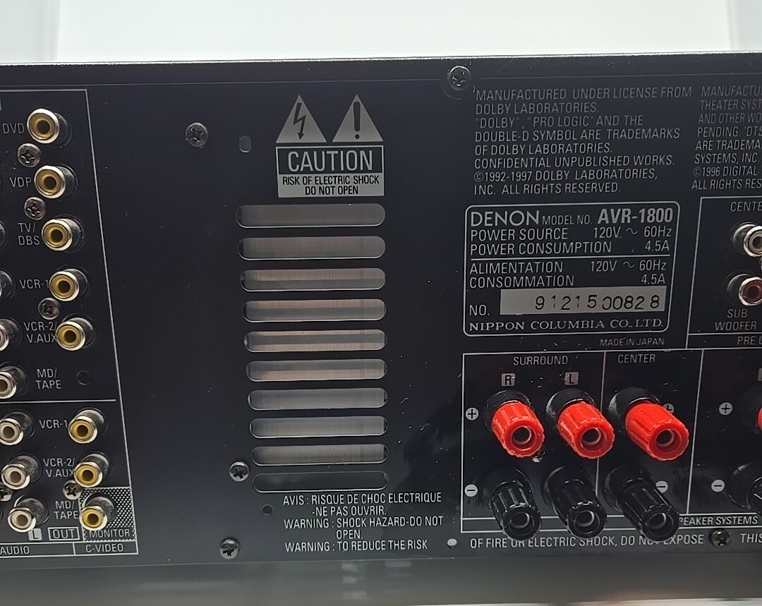 Denon AVR-1800 Receiver HiFi Stereo Audiophile Japan AV 5.1 