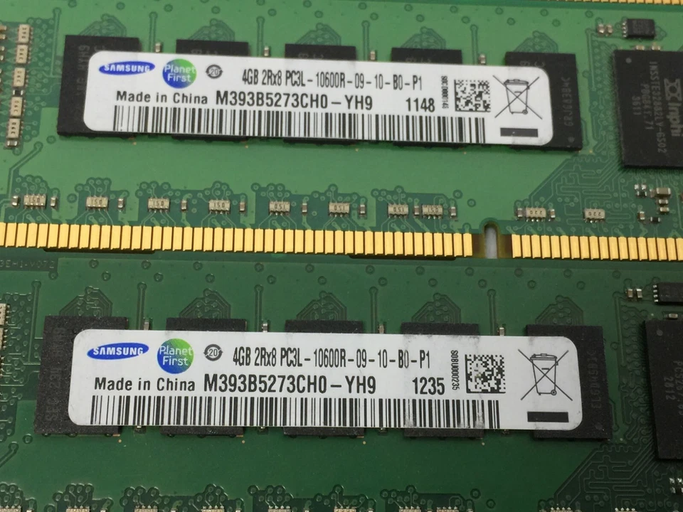 Samsung M393B5273CH0-YH9 16GB 4x 4GB PC3L-10600R DDR3 Registered ECC Server RAM - Image 2 of 2