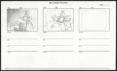 Craig Kemplin Original Sketch Art Disney Darkwing Duck Storyboard 8.5 x 14'' AA44