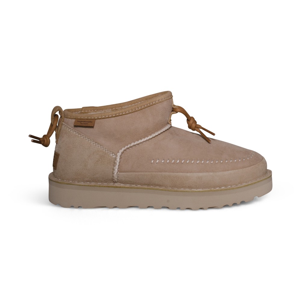 UGG ULTRA MINI CRAFTED REGENERATE SAND SUEDE BOOTS ALL GENDER SIZE US M5/W6 NEW