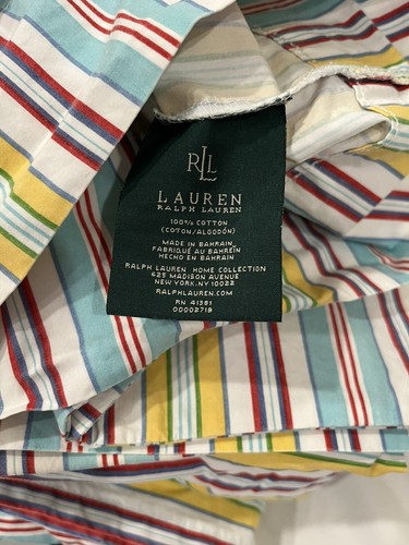 Ralph Lauren King Cotton Sheet Set Beach Stripe Red Blue Yellow Green 4 pc - 第 11/12 張圖片
