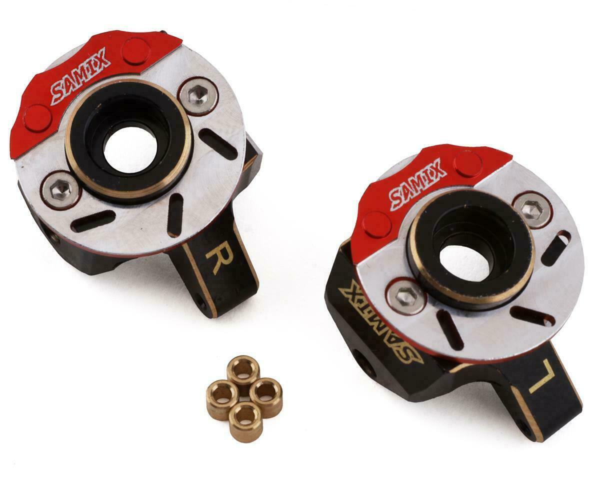 SCX24 Brass Heavy Steering Knuckle Set w/Brake Rotor Samix