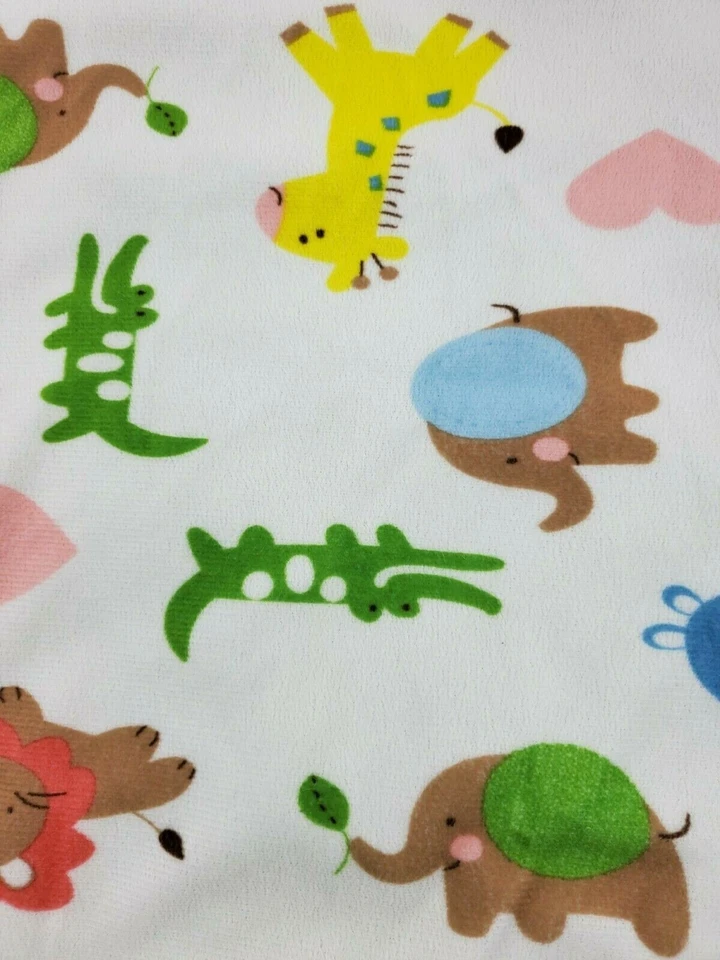 Одеяло Just Born Baby животные джунгли крокодил зеленый шерпа розовое сердце B21 - Изображение 2 из 3