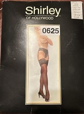 Vintage Shirley of Hollywood Plum Lace-Top Sheer Nylon Stockings USA Fits 8.5-11
