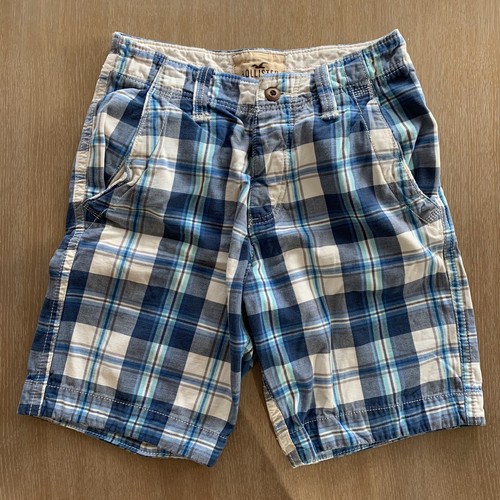 Hollister Hombre Pantalones Cuadros Azul Blanco Talla 28 | eBay