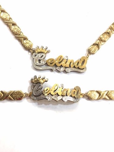 Personalized 14k gold overlay 3D xoxo 