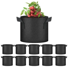 YSSOA 10-Pack 3 Gallon Grow Bags Tomoato Plant Pots with Handles Aeration Non...