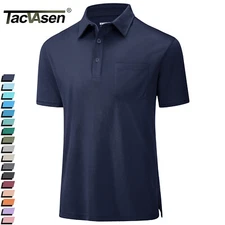 Men's Polo Shirts Short Sleeve Lightweight Quick Dry Outdoor Golf Sport Casual T