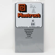 Plastruct 91007 Gray .10" 12x7 ABS Plastic Sheet Set Scratch building Supplies