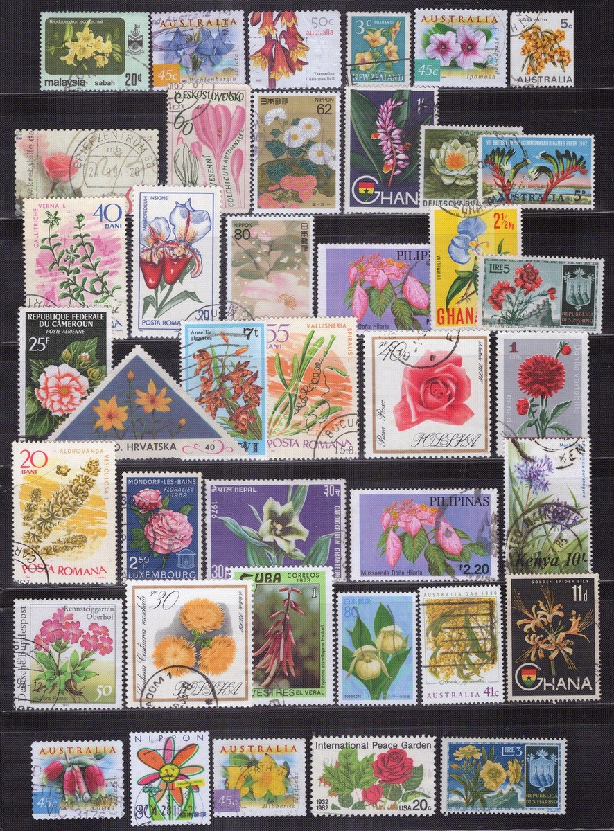 ナーセリー様ご確認用 ZAYIX Flower Stamp Collection Mint/Used Plants Nature Roses