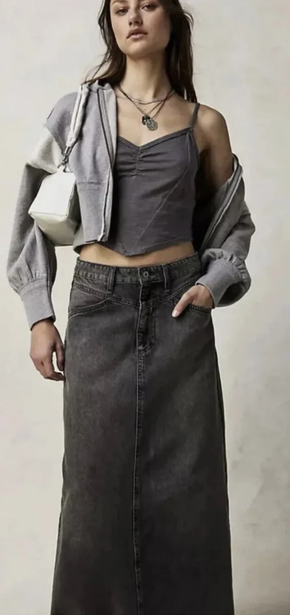 Maxi yoke cheap skirt