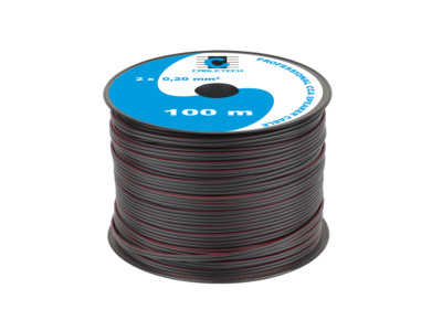 100m 2x0,2mm CCA Lautsprecherkabelrolle Cabletech