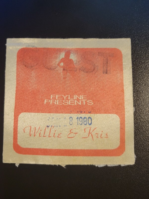1980 WILLIE NELSON & KRIS KRISTOPHERSON - BACKSTAGE PASS - USED