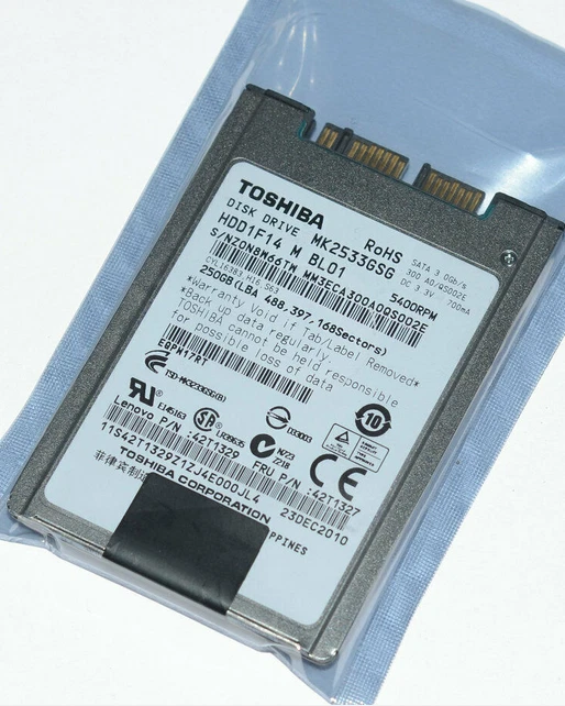 1.8" MK2533GSG MICRO SATA 250GB Hard Drive For Toshiba Elitebook 2530P 2730P 274 - Image 4 of 4