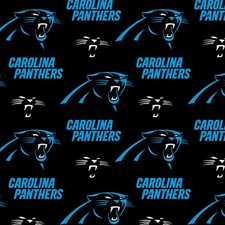 NFL Carolina Panthers 60 Wide Black Blue Fabric Traditions By The Yard