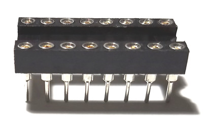 20PCS IC Sockets DIP-16 Machined Round Contact Pins Holes 2.54mm DIP16 DIP 16